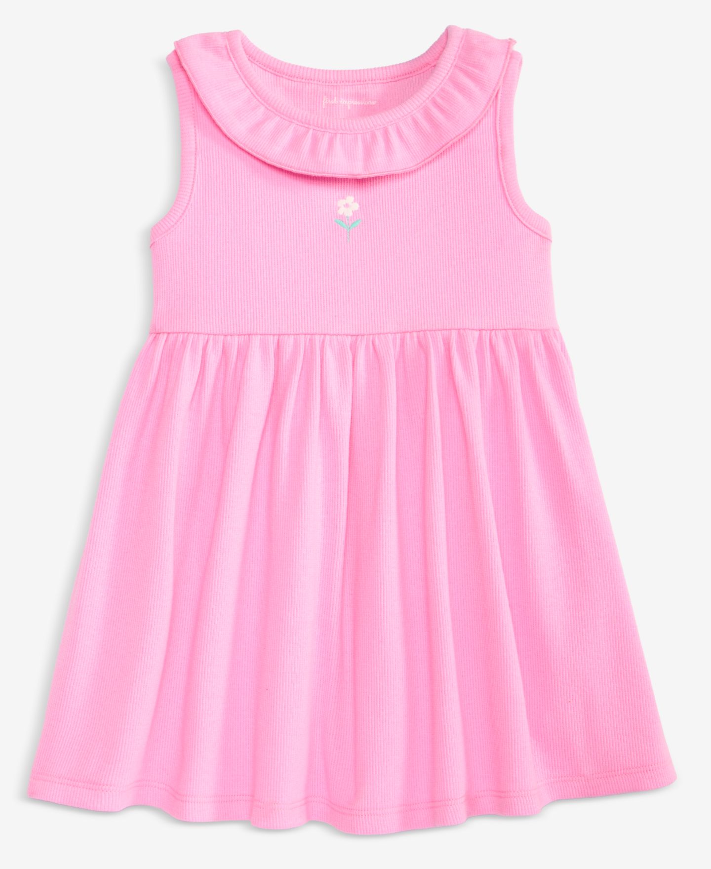 Платье First Impressions Toddlers 2T-4T Daisy-Embroidered Ribbed Dress для девочек-малышей, цвет: Bonbon — фото 1