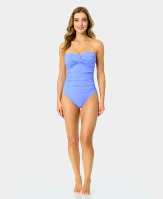 Women's Twist-Front Ruched One-Piece Swimsuit