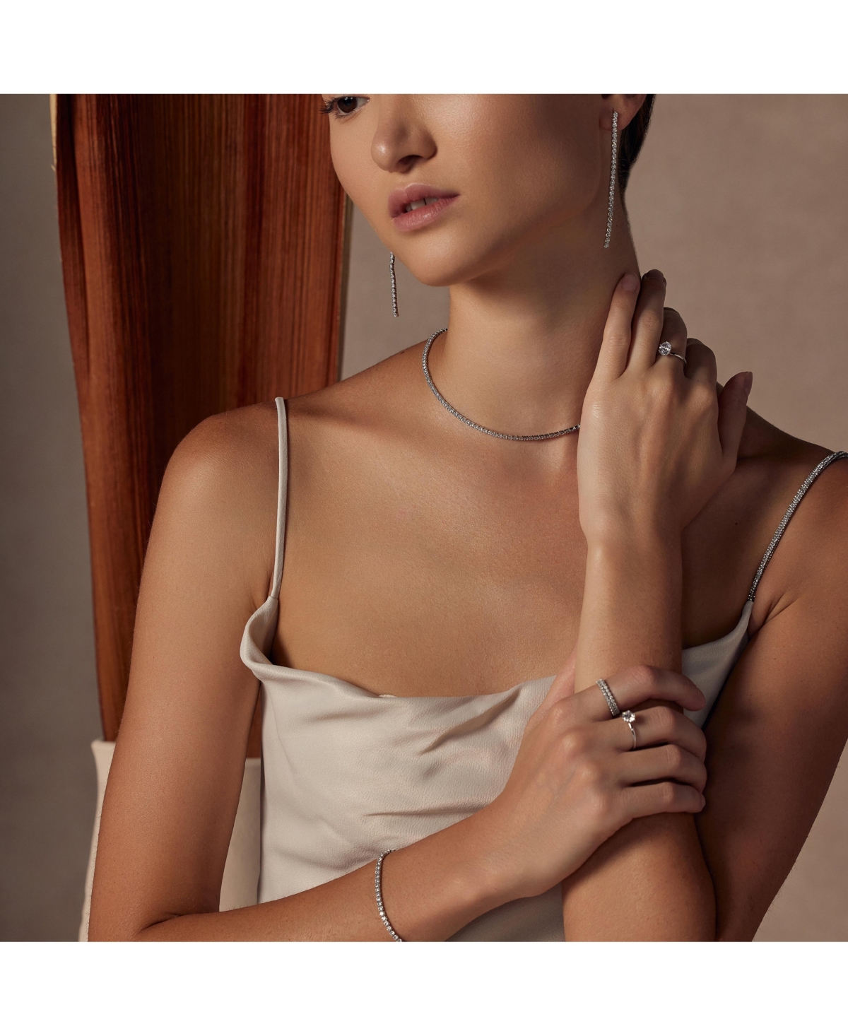 Sterling Silver 18k Gold Plated Cherie Tennis Necklace & Bracelet Set