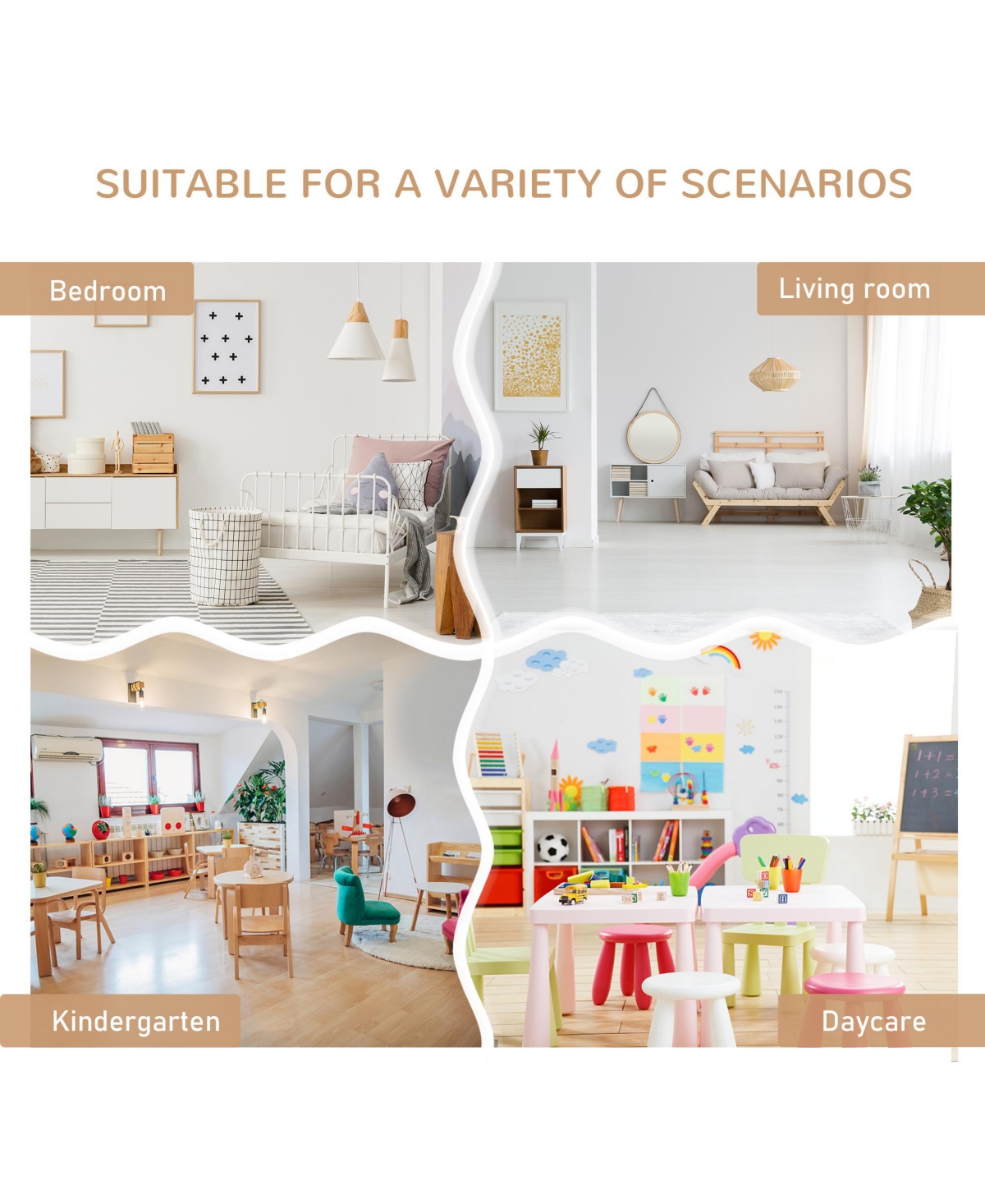 Qaba 4-Piece Kids Table Set with 2 Wooden Chairs, 1 Storage Bench