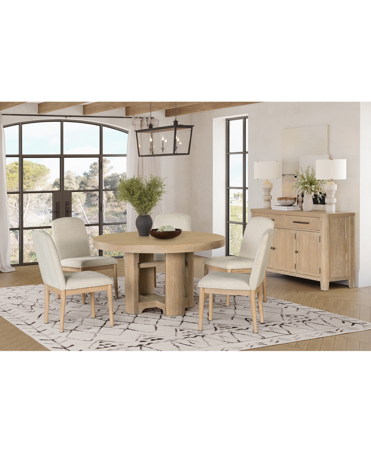 Furniture Marcel 6-Pc. Dining Set ( Round Table & 5 Side Chairs)