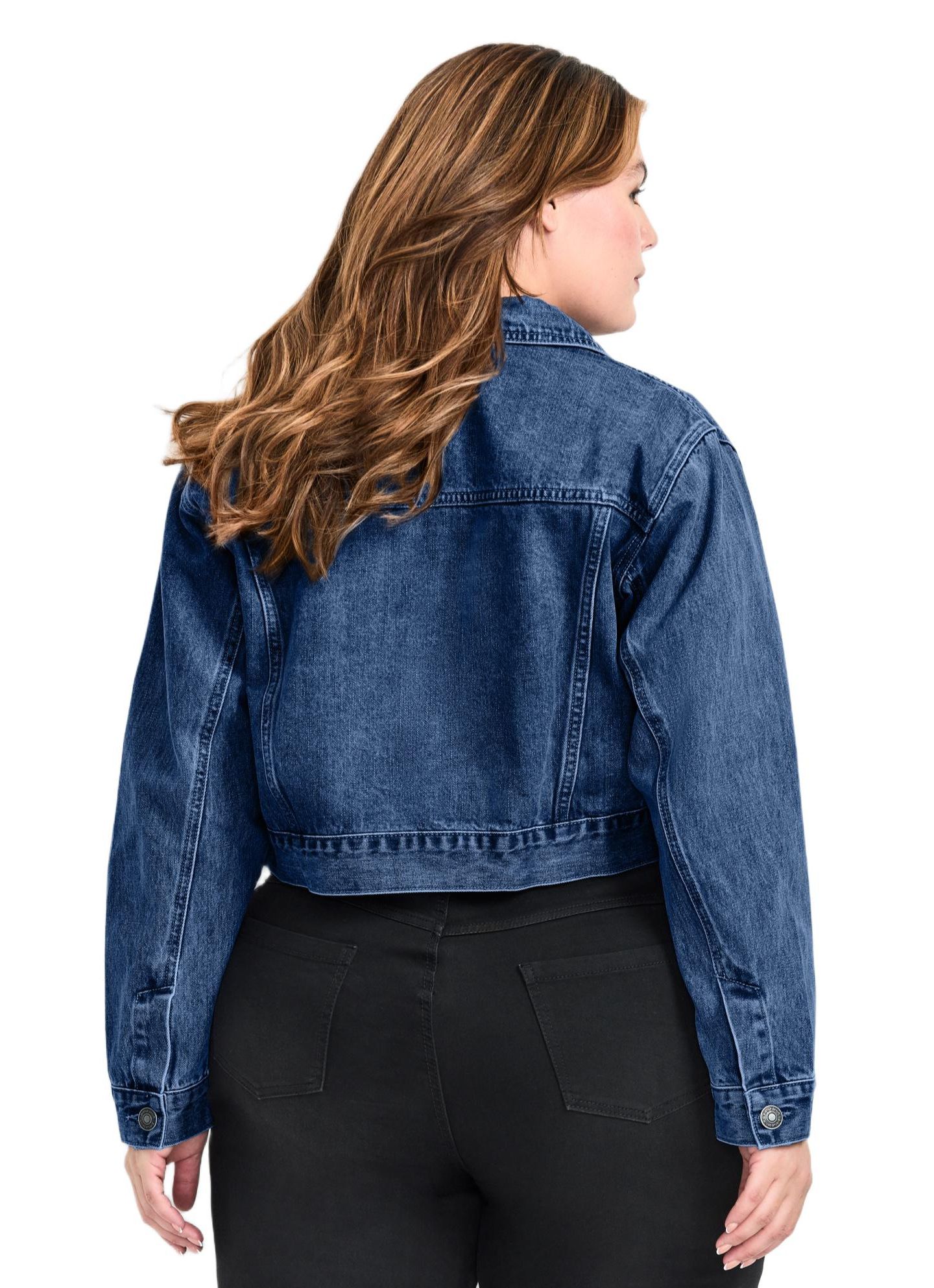 Женская куртка Avenue Emma Denim Cropped Jacket, цвет: Тёмная варка — фото 2