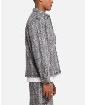 Men's Snake Skin Jacket Black Snake Print