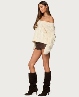 Women's Kariss Lace Up Faux Leather Micro Shorts