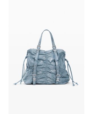 Women's Medium Ruched Denim Backpack