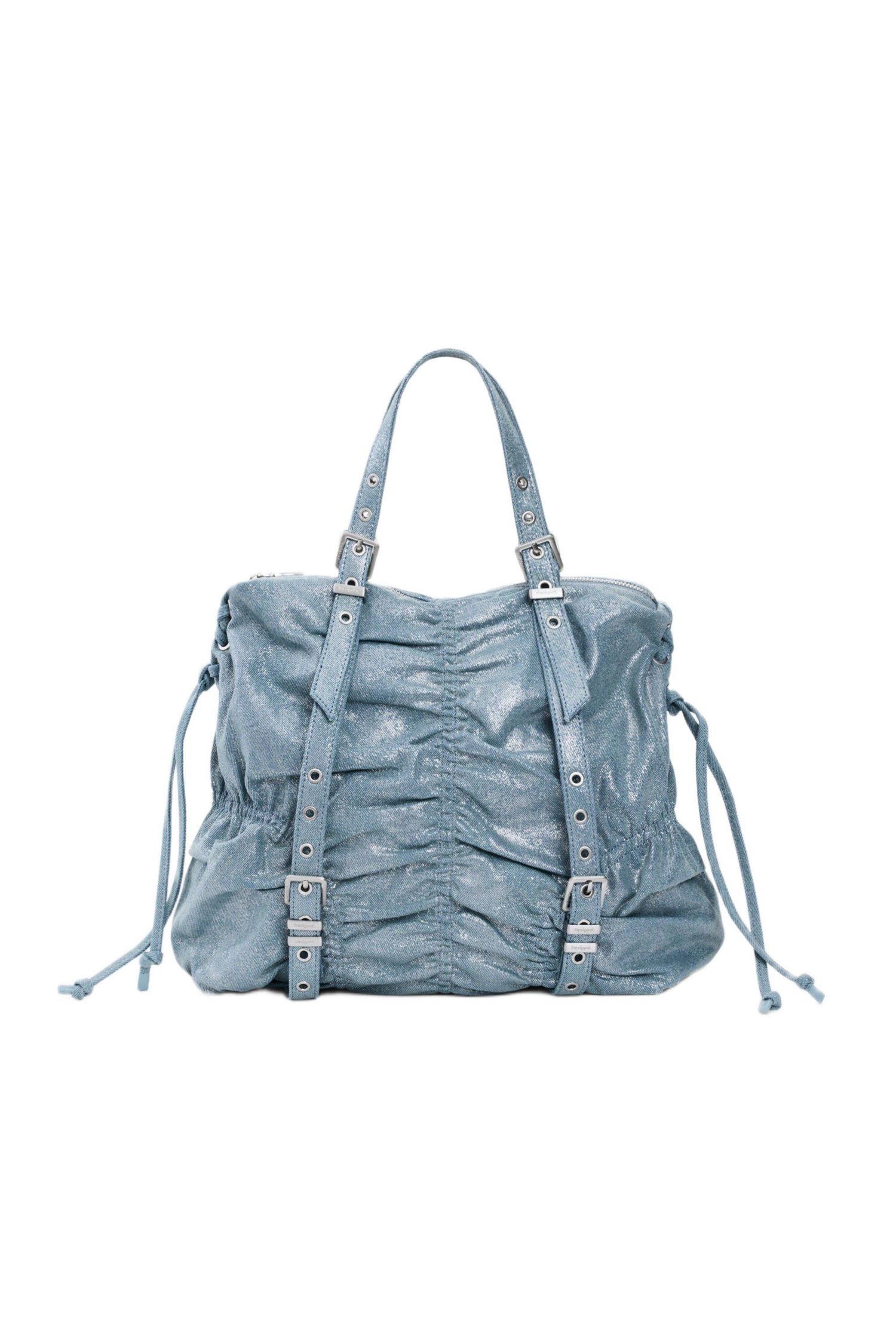 Women's Medium Ruched Denim Backpack