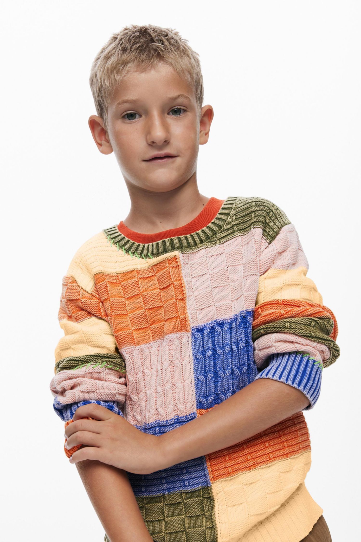 Boys's Patchwork knit sweater
