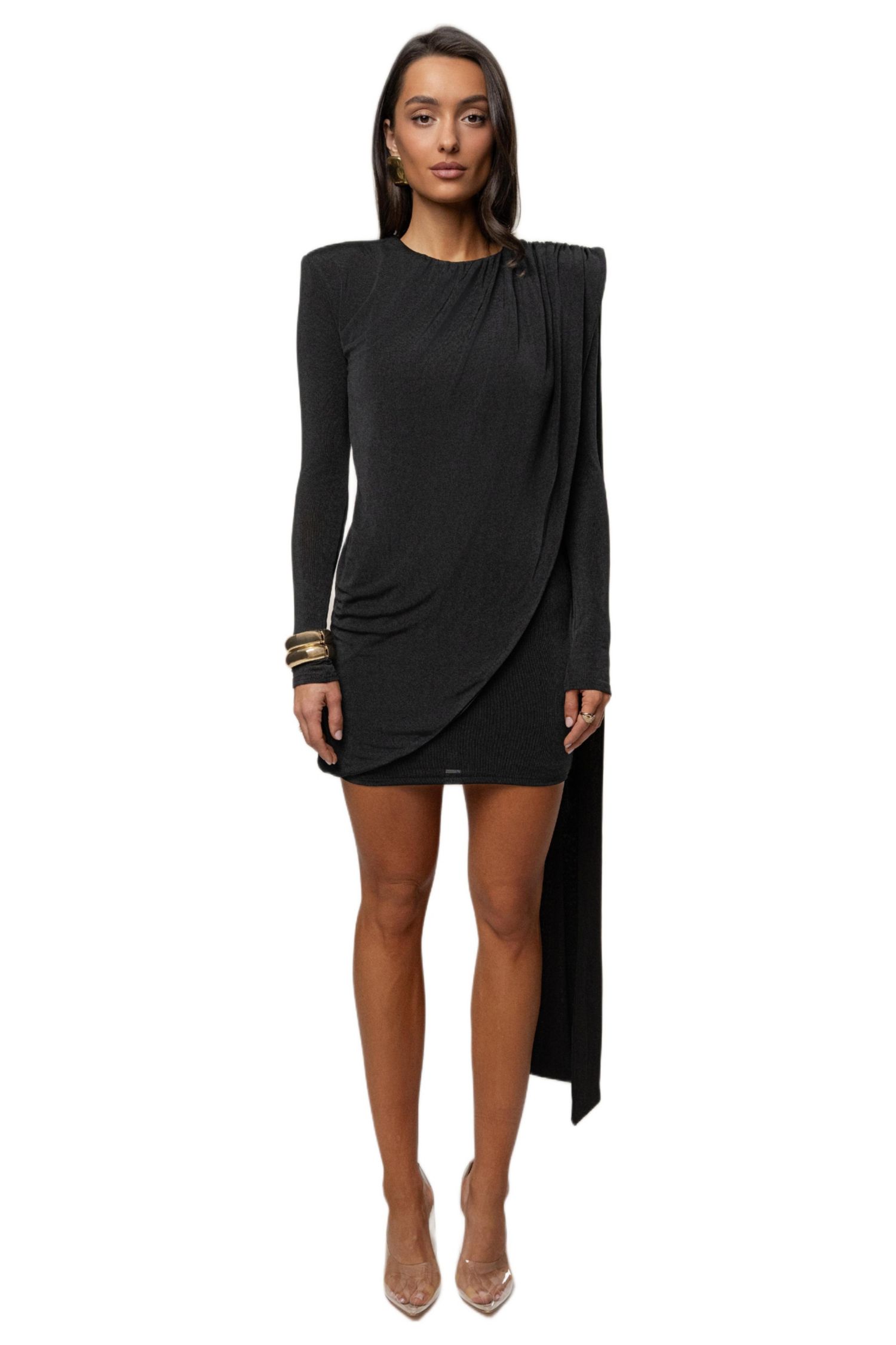 Women's Midnight Draped Mini Dress