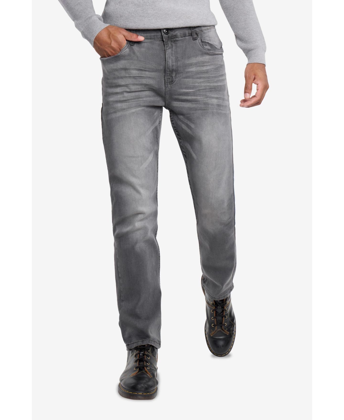Мужские джинсы CULTURA Pieced Pockets Slim Fit, цвет: Светлый серый — фото 4