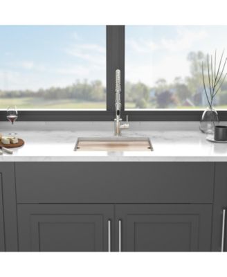 21x18 Inch White Granite Composite Quartz Workstation Undermount Kitchen Sink