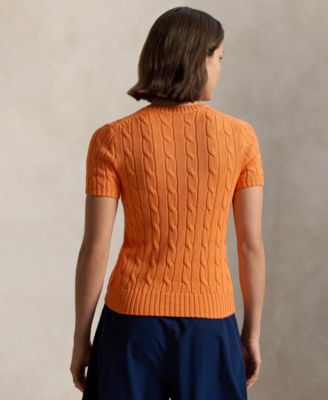 Women's Cable-Knit Short-Sleeve Sweater