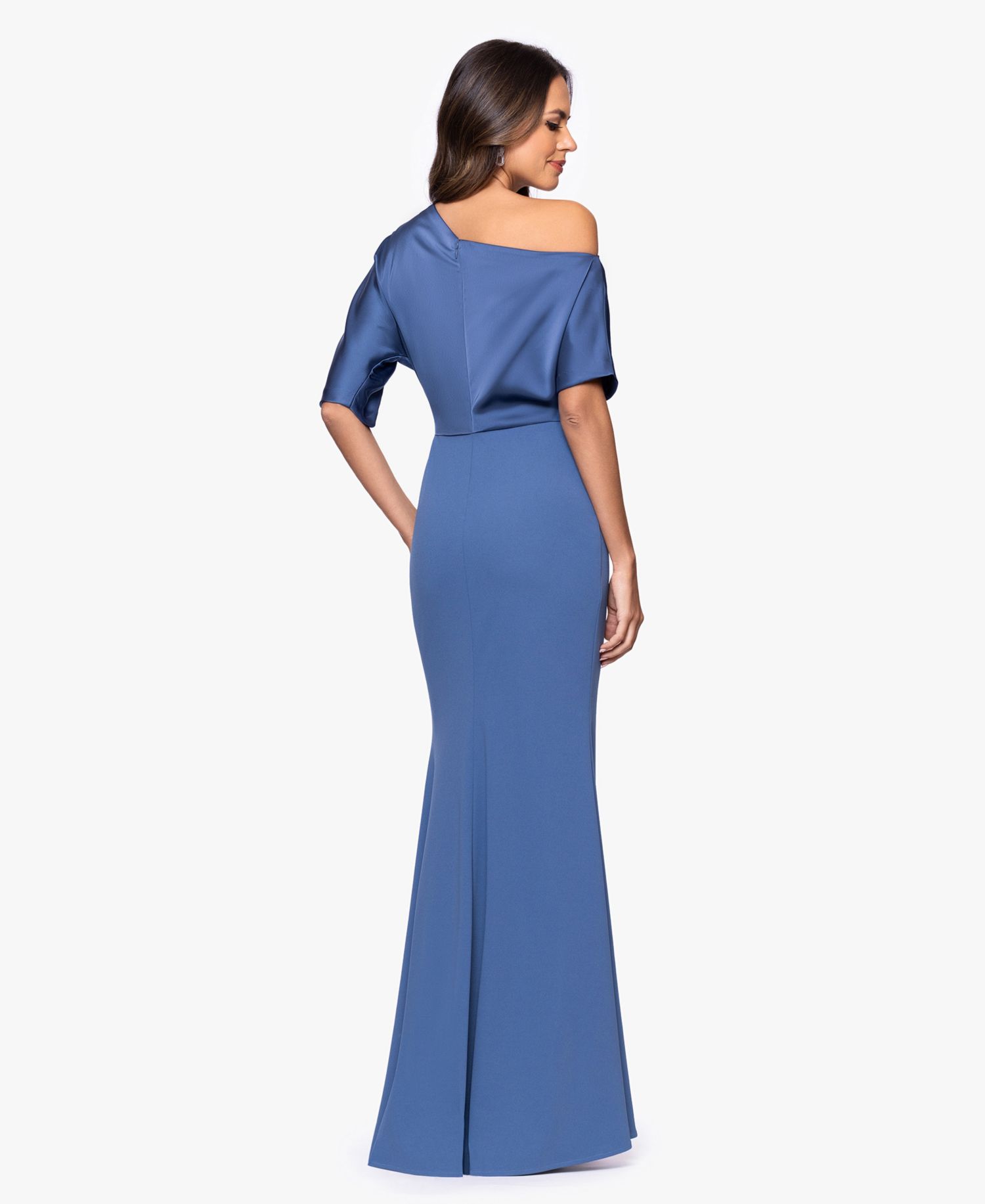 Plus Size Asymmetrical Neck Long Dress