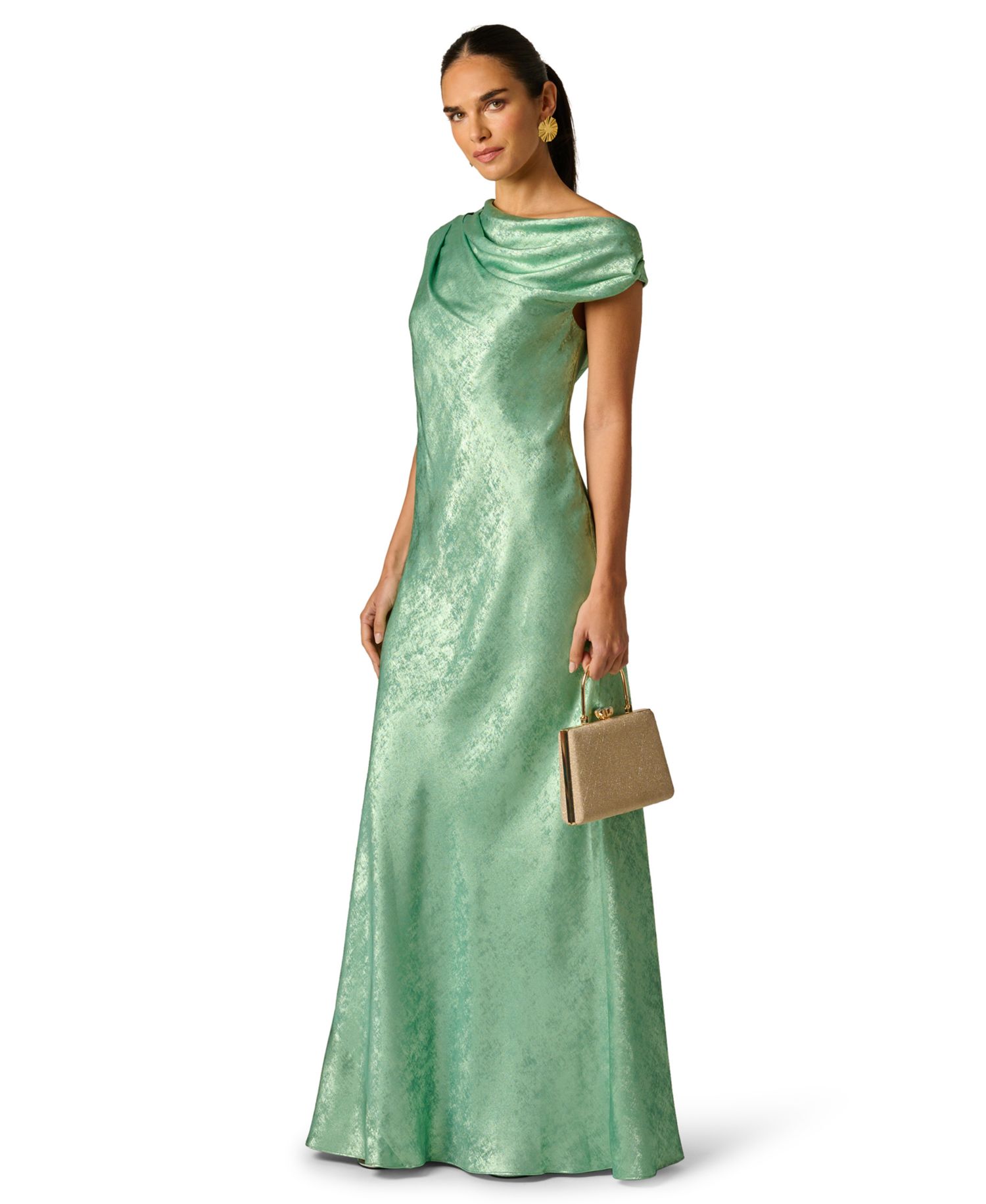 Women's Foiled Off-The-Shoulder Gown