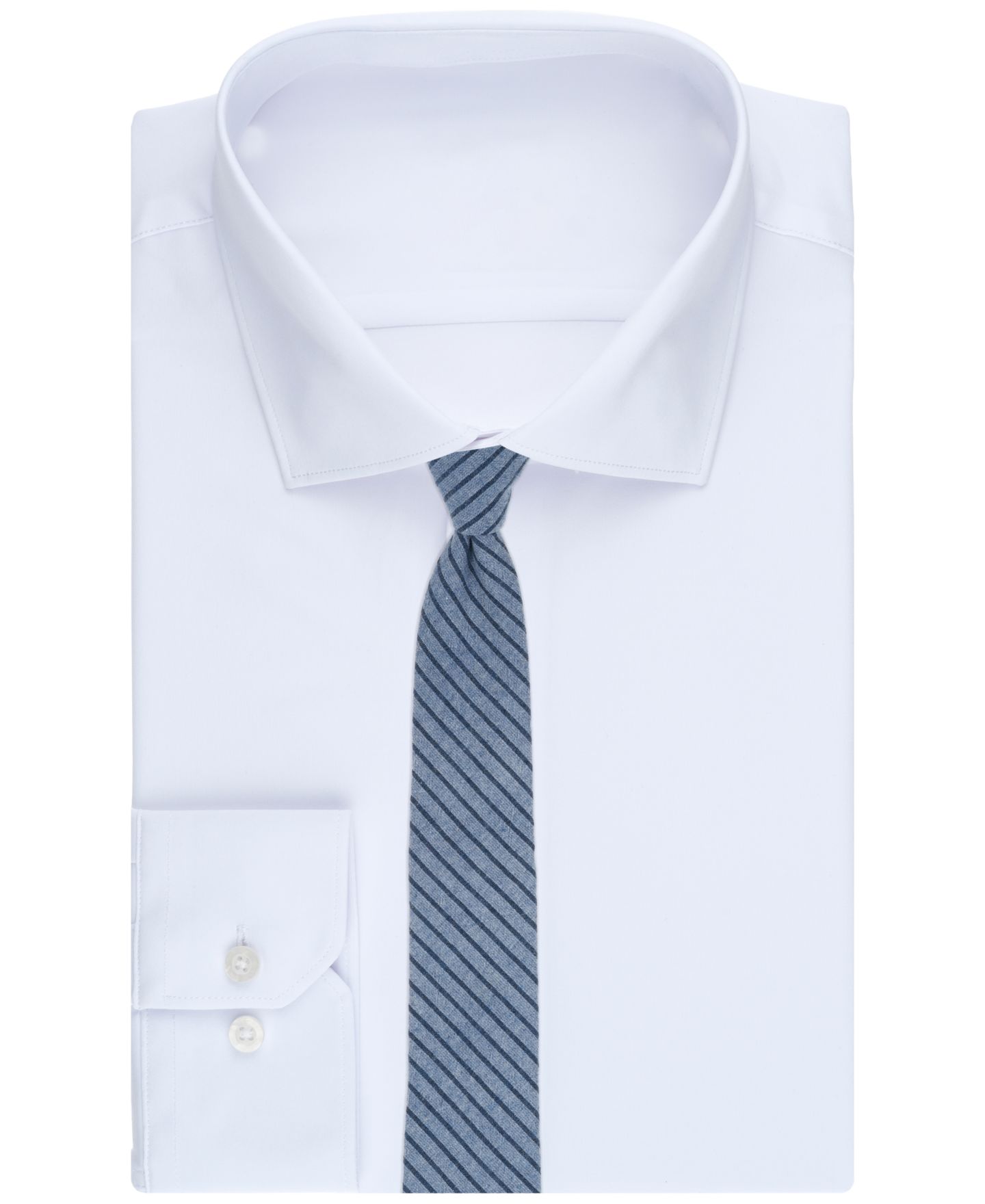 Мужской галстук Bar III Anton Striped Tie, цвет: Джинсовый — фото 3
