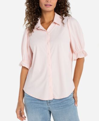 Petite Puffed-Sleeve Top