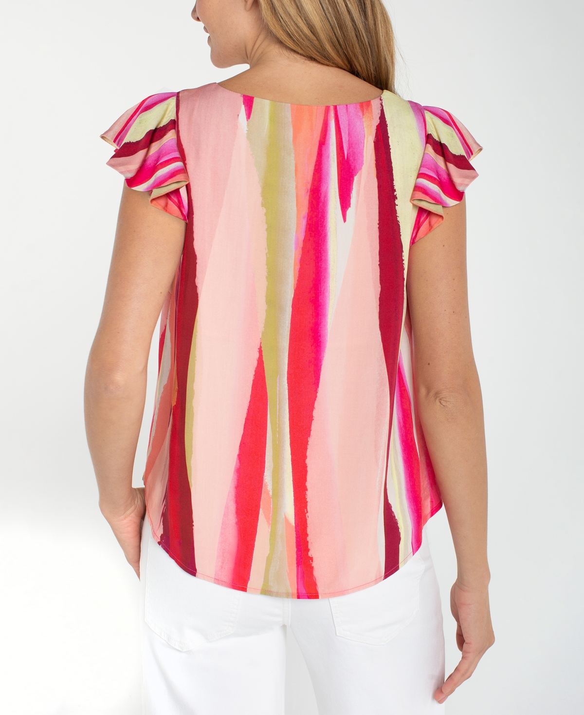 Liverpool Los Angeles Women's Flutter Sleeve Scoop Neck Top