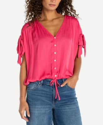 Women's Dolman V-Neck Woven Top