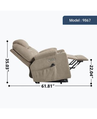 Power Lift Recliner Chair with Heat & Massage, USB & Type-C Ports, Heavy Duty Electric Recliner for Seniors