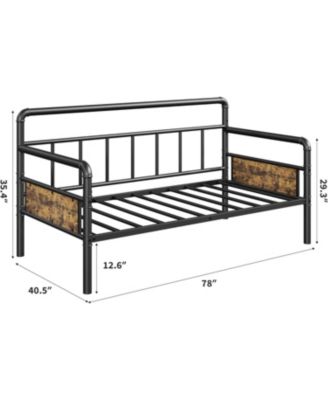 Twin Metal Daybed Frame, Steel Platform Bed for Space-Saving