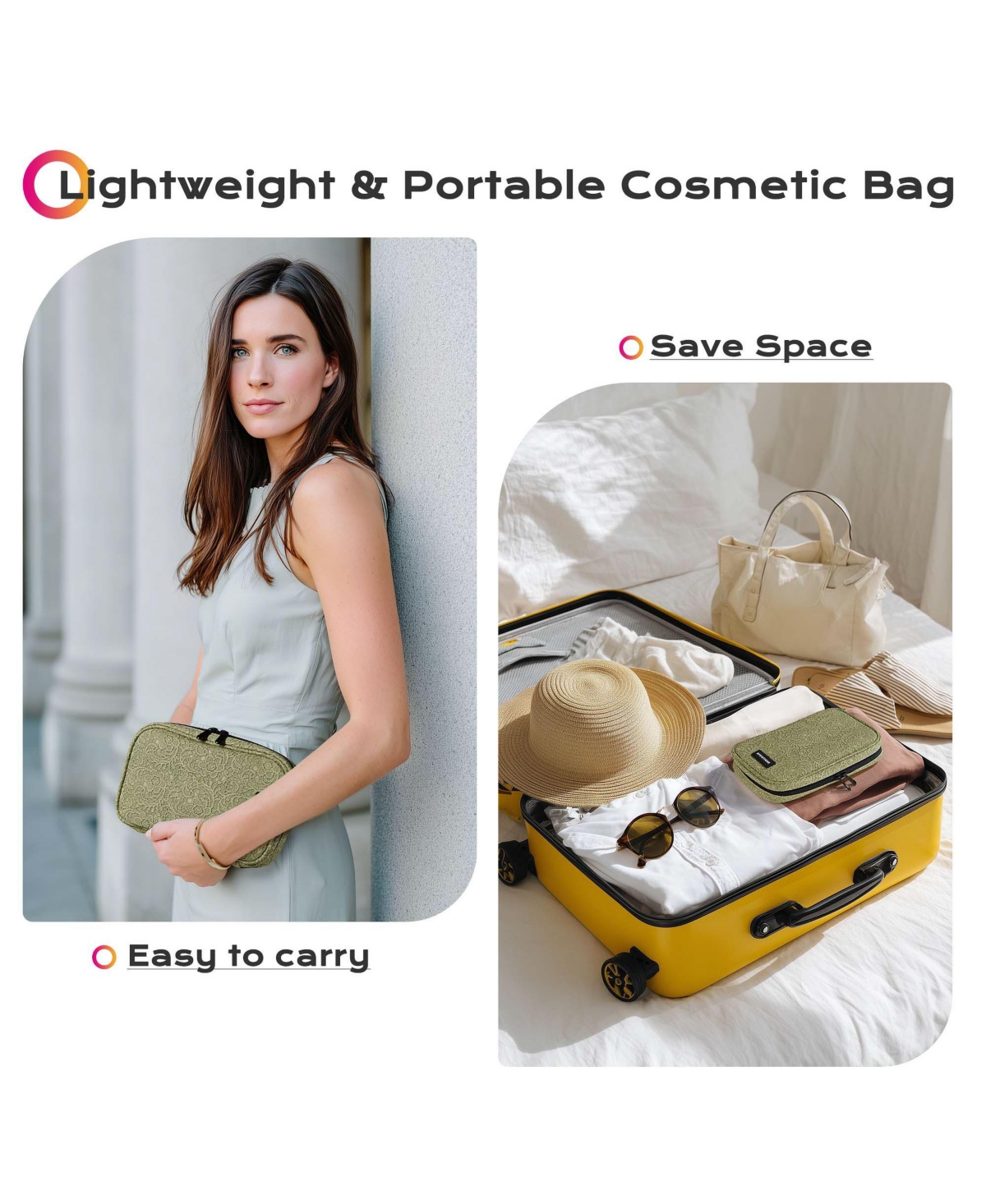 Byootique Travel Makeup Brush Holder Bag Cosmetic Brush Organizer Rococo 2 Pack