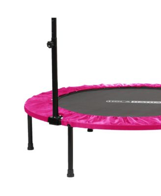 40" Mini Trampoline Fitness Rebounder with Adjustable Handle, Pink