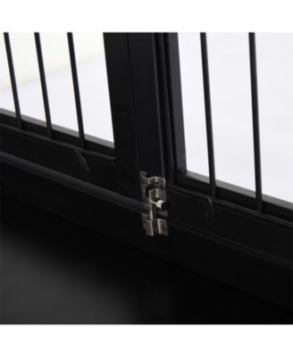 Small Dog Cage with 3 Metal Doors in Black