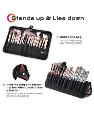 Makeup Brush Holder Bag Foldable Cosmetic Case ForgetMeNot Pink Artist