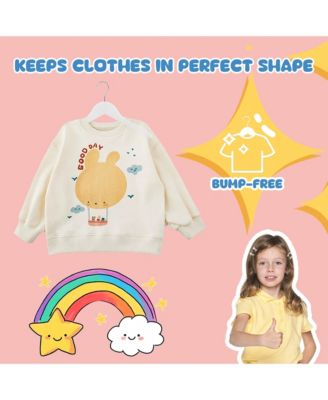 Kids Wooden Clothes Hangers, Baby Solid Wood Coat Shirt Top Hangers for Toddlers, Children, Youth's for Jackets, Dresses, Blouse, Overcoat