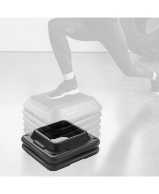 Aerobic Exercise Adjustable Step Platform Risers, 2 Pack - Black