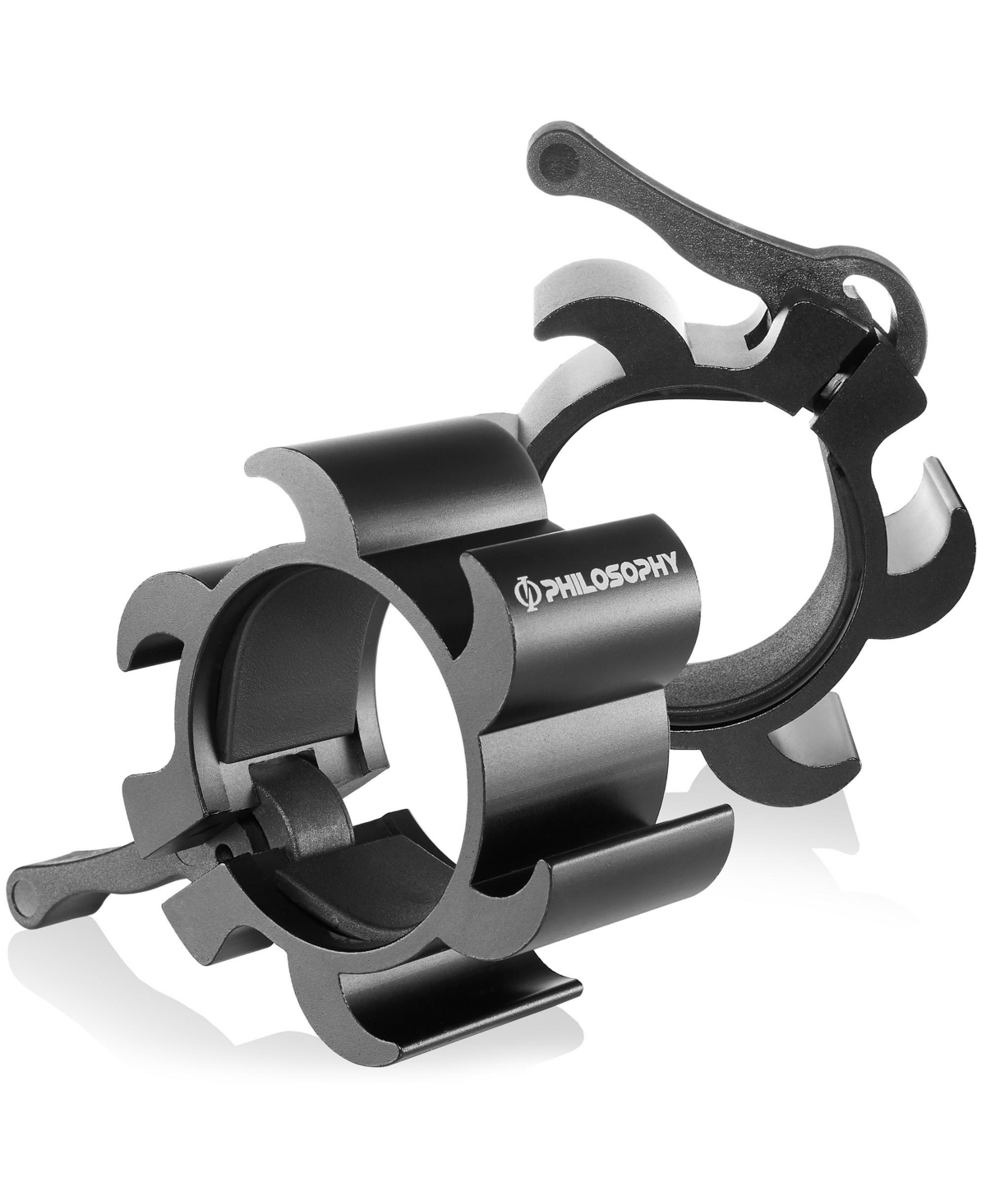 Philosophy Gym Locking Aluminum Barbell Collars, Anti-Slip 2" Olympic Weight Clamps - Quick Release Collar Clips Pair