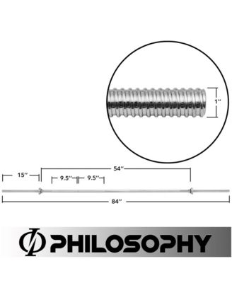 1" Standard Weightlifting Barbell, 7 FT Threaded Straight Bar with Star Collars