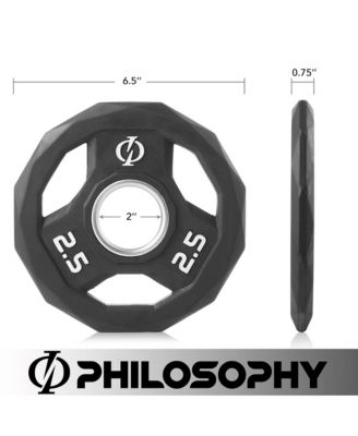 Set of 2 Rubber Coated 2-inch Olympic Grip Weight Plates (2.5 LB each) for Weightlifting