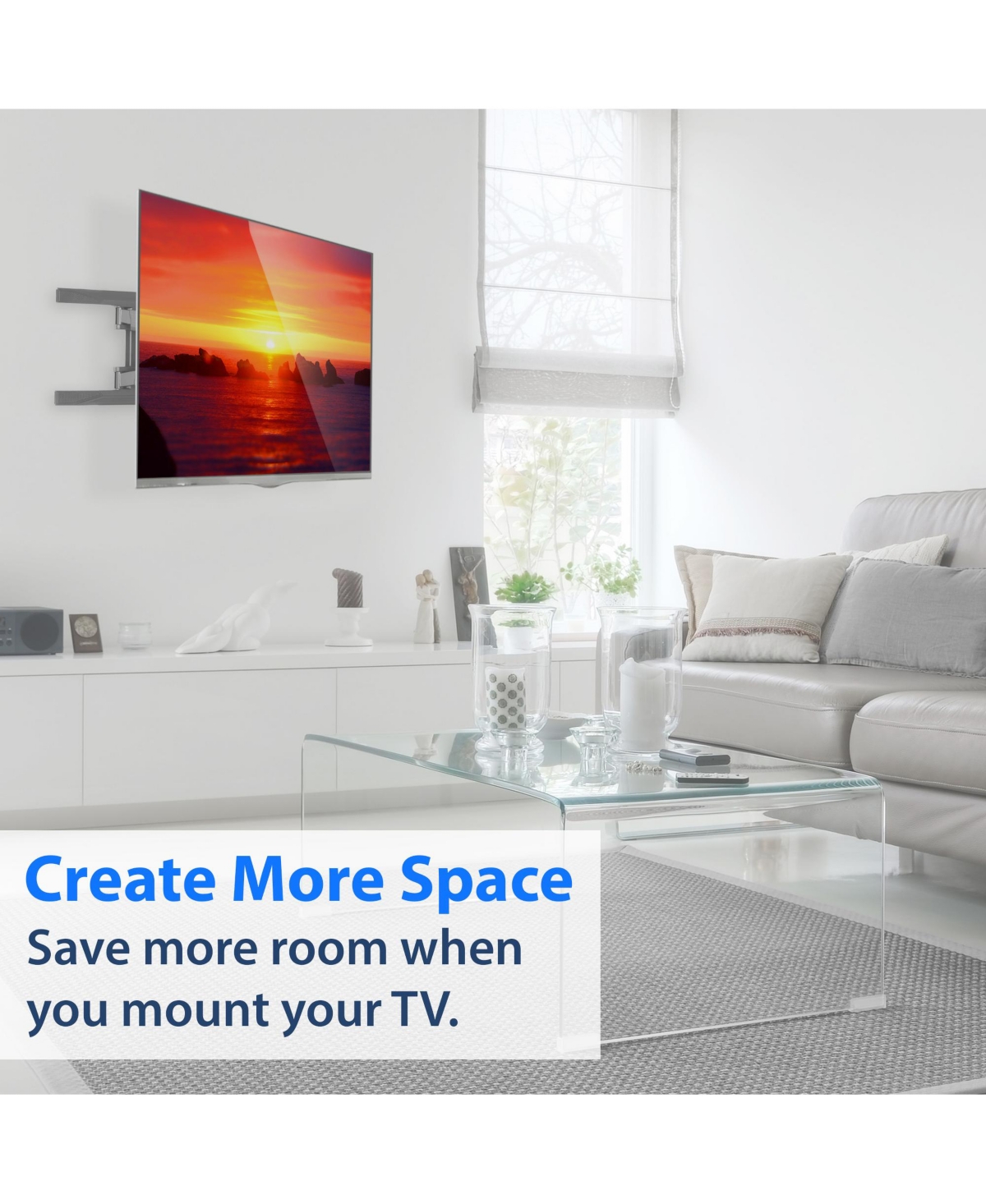 Mount Factory Full Motion Tv Wall Mount - Swivel Bracket fit Televisions from 42" - 70" up to Vesa 400 x 600 - Tilt Swing Out Arm