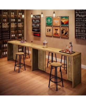 Bar Table, 63-Inch Counter Height Pub Table, Industrial Bar Height Table, Rectangular High Top Kitchen & Dining Counter Tables