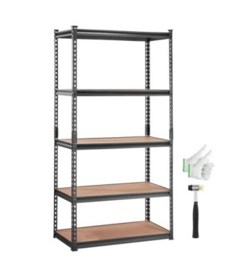 5-Tier Storage Shelving Unit, Adjustable, 2000-Lb Capacity, 35"L x 18"W x 71"H, Heavy-Duty Utility Rack