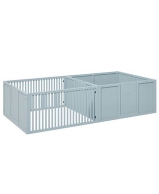 Extra Large 81" Whelping Box with Two-Room Design for Dogs in Light Grey