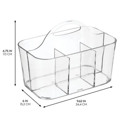 iDesign 4-Section Storage Caddy Organizer with Handle - Clear