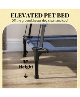 Elevated Portable Dog Cot with Pad and legs in Dark Blue