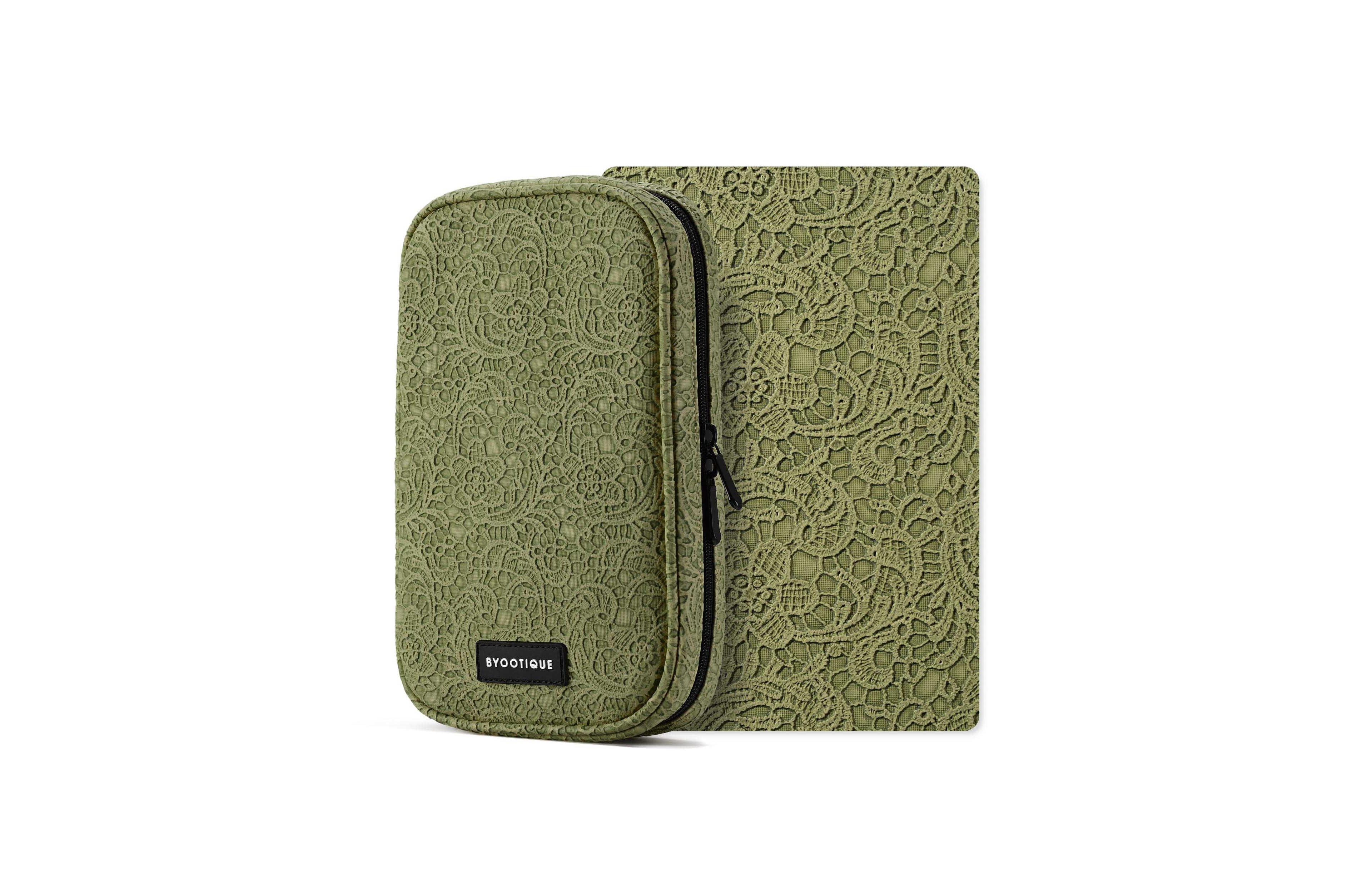 Byootique Travel Makeup Brush Holder Bag Cosmetic Brush Organizer Rococo Green