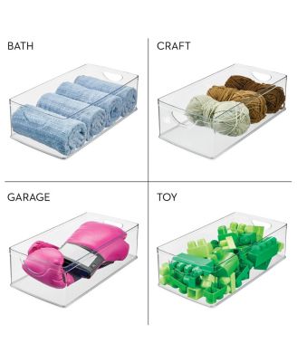 Plastic Kitchen Cabinet Storage Bins - Set of 4 - Clear