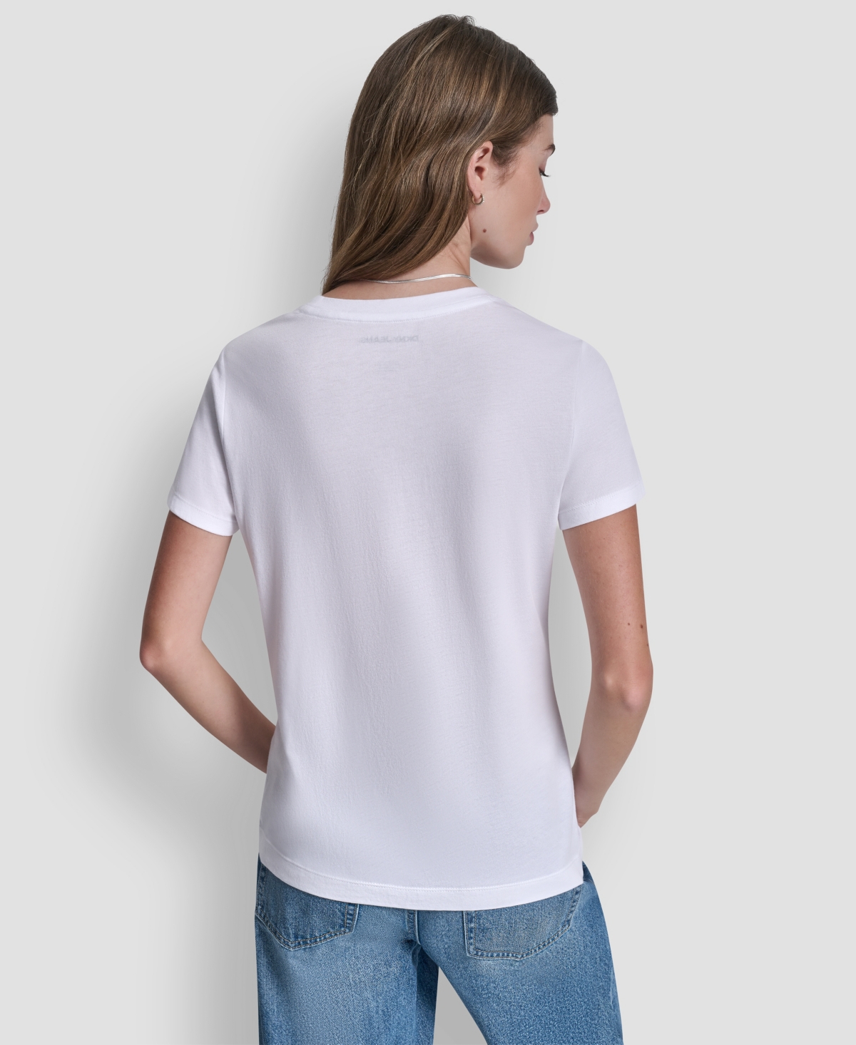 Dkny Jeans Women's Crewneck Stacked Rhinestone T-Shirt