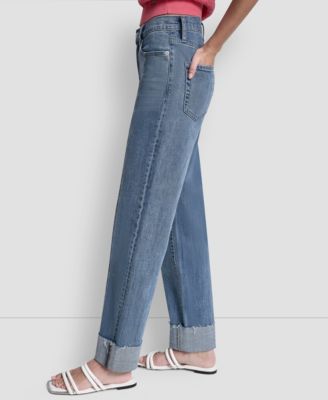 Women's High-Rise Seamed Classic Straight Leg Jeans