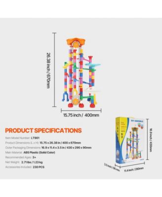 Marble Run Set, 230-Piece STEM Building Track with Motorized Elevator and Marbles