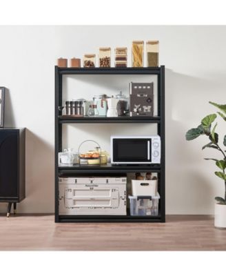 4-Tier Garage Storage Shelves, 2400-Lb Capacity, 20"D x 40"W x 57"H, Adjustable Utility Rack, Black