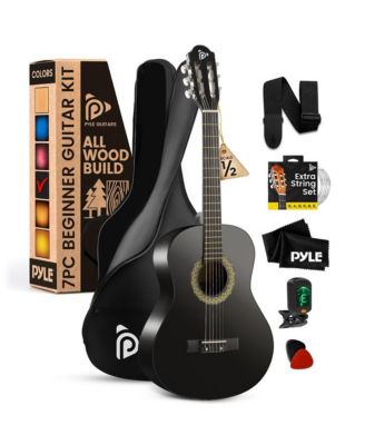 34" 6-String Classic Guitar with Digital Tuner and Accessory Kit (Black