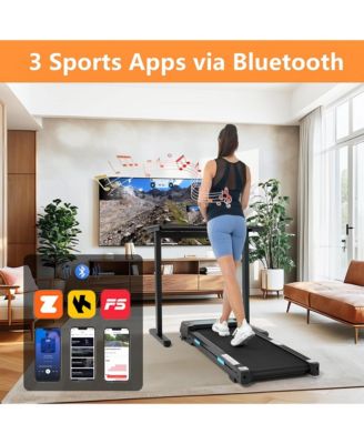 Under Desk Walking Pad Treadmill with Auto Incline and Wheels, 2.5 HP