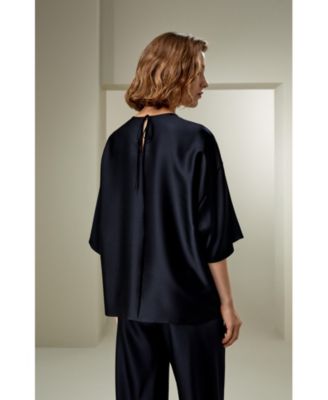 Women's Relaxed Silk Crewneck Blouse