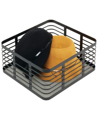 Metal Pantry Basket with Handles - Set of 4 - Matte Black