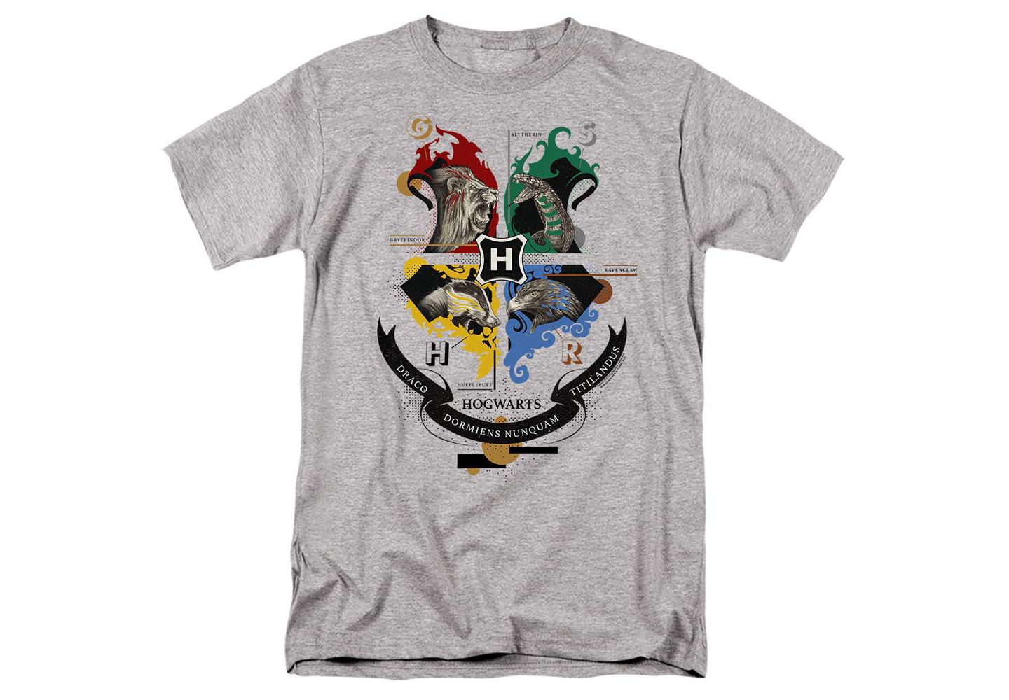 Мужская футболка Harry Potter Hogwarts Magicial Mischief Level Up Crest, цвет: Меланжевый — фото 1
