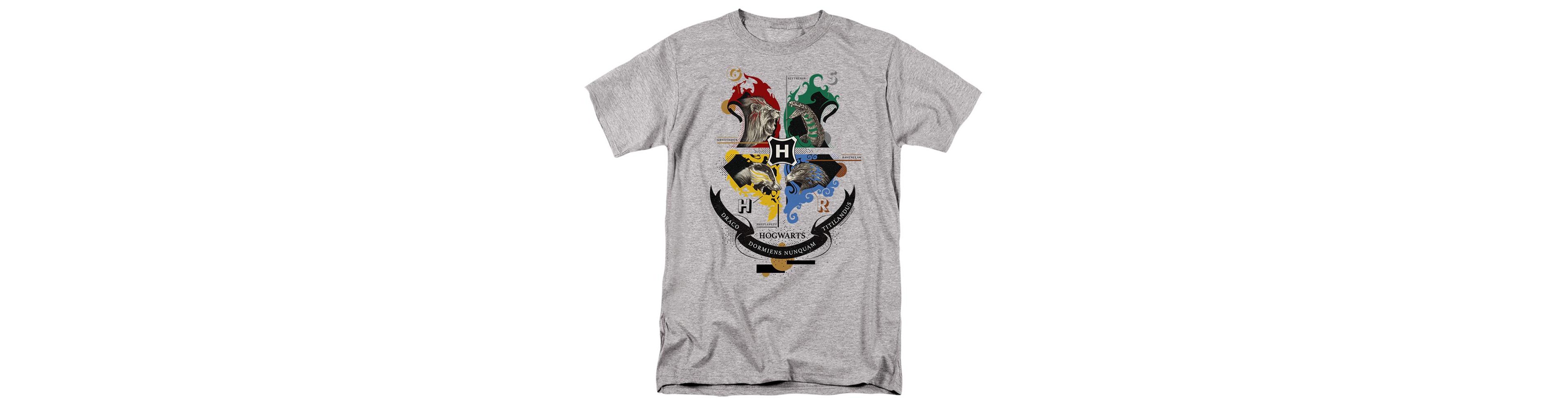Harry Potter Men's Hogwarts Magicial Mischief Level Up Crest T Shirt